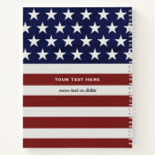 Amerikaanse vlag Patriotic, 4 juli, aangepast Notitieboek (Achterkant)