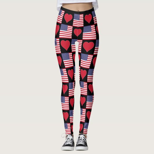 Amerikaanse vlag Patriotic American Flag Verenigde Leggings (Voorkant)
