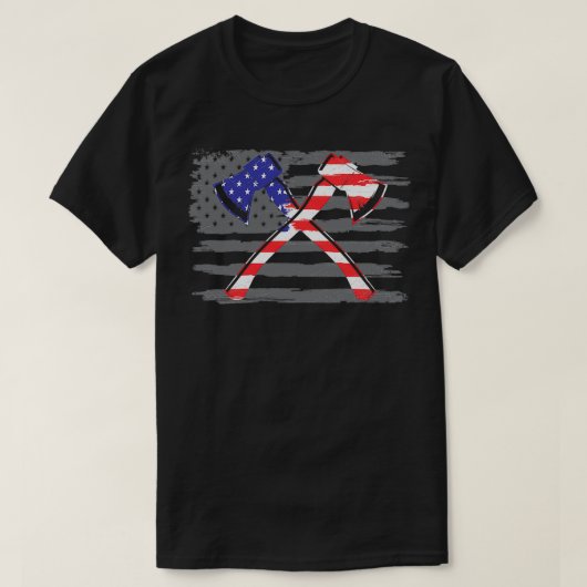 Amerikaanse vlag Patriotic Ax Throwing Gift Idee T-shirt (Design voorkant)