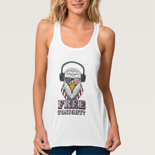 Amerikaanse vlag Patriotic Bald Eagle Freedom Funn Tanktop (Voorkant)
