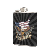 Amerikaanse vlag Patriotic Bald Eagle Geboren vrij Heupfles (Links)