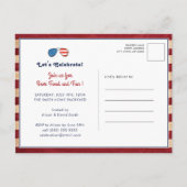 Amerikaanse vlag Patriotic Corgi 4th of JULY Party Uitnodiging Briefkaart (Achterkant)