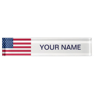 Amerikaanse Vlag Patriotic Custom Desk Name Bord Naambordje