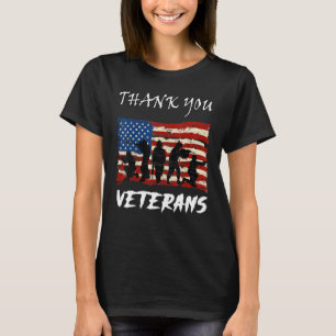 Amerikaanse vlag Patriotic Dank u veteranen voor V T-shirt