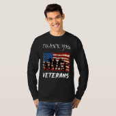 Amerikaanse vlag Patriotic Dank u veteranen voor V T-shirt (Voorkant volledig)