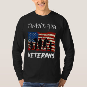 Amerikaanse vlag Patriotic Dank u veteranen voor V T-shirt
