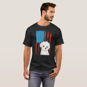 Amerikaanse vlag Patriotic Dog Bichon Frise T-shirt (Voorkant volledig)