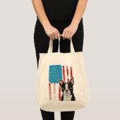 Amerikaanse vlag - Patriotic Dog Boston Terrier P Tote Bag (Voorkant (product))