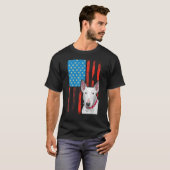 Amerikaanse vlag Patriotic Dog Bull Terrier T-shirt (Voorkant volledig)