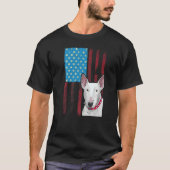 Amerikaanse vlag Patriotic Dog Bull Terrier T-shirt (Voorkant)