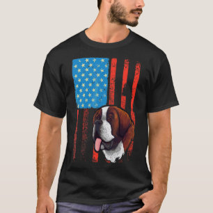 Amerikaanse vlag Patriotic Dog St Bernard T-shirt
