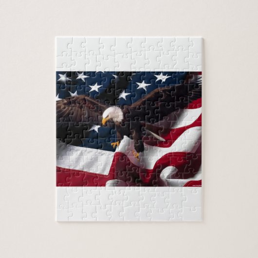 Amerikaanse vlag Patriotic Eagle Legpuzzel (Verticaal)