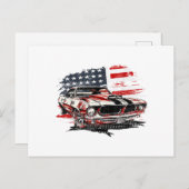 Amerikaanse vlag Patriotic Feestdagenkaart (Voorkant / Achterkant)