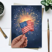 Amerikaanse vlag Patriotic Feestdagenkaart