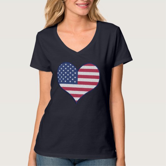 Amerikaanse vlag Patriotic Heart T-shirt (Voorkant)