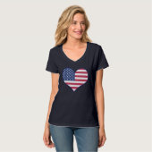 Amerikaanse vlag Patriotic Heart T-shirt (Voorkant volledig)