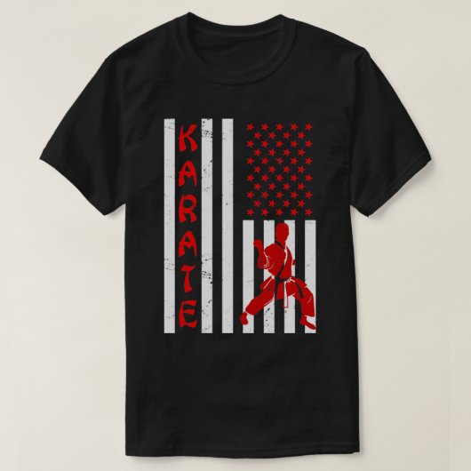 Amerikaanse vlag Patriotic Karate T-shirt (Design voorkant)