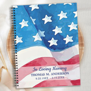 Amerikaanse vlag Patriotic Memorial Funeral Guestb Notitieboek