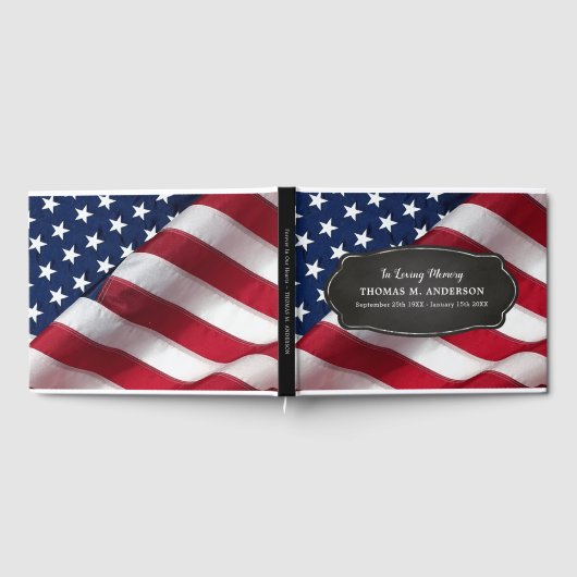 Amerikaanse vlag Patriotic Memorial Gastenboek (Volledig)
