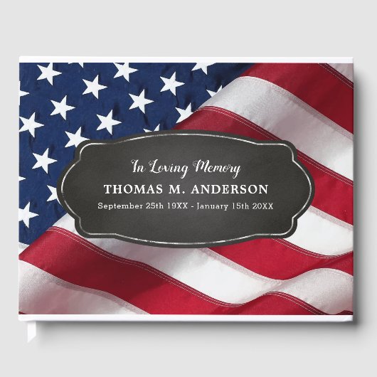 Amerikaanse vlag Patriotic Memorial Gastenboek (Voorkant)