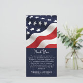 Amerikaanse vlag Patriotic Memorial Veteran Funera Bedankkaart (Staand voorkant)