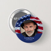 Amerikaanse vlag Patriotic Photo Memorial Funeral Ronde Button 5,7 Cm (Voorkant /achterkant)