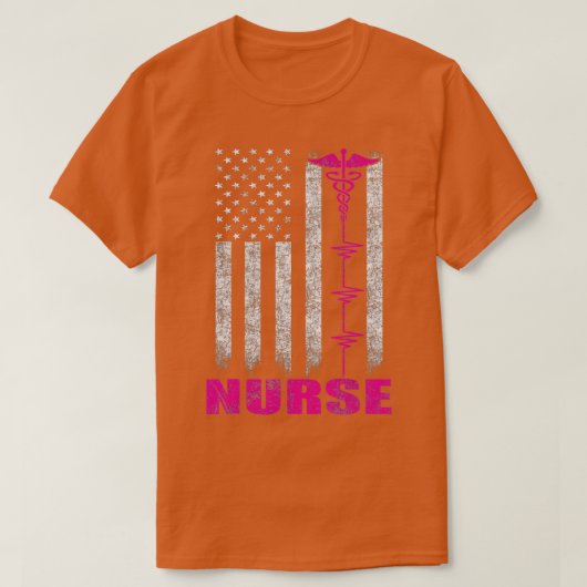 -Amerikaanse vlag Patriotic Pride Nurse T-shirt (Design voorkant)