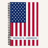Amerikaanse vlag Patriotic Red White Blue Notitieboek (Voorkant)