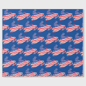 Amerikaanse vlag Patriotic Snowmobile Cadeaupapier (Vlak)
