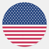 Amerikaanse vlag Patriotic Stars Stripes Big Round Ronde Sticker (Voorkant)