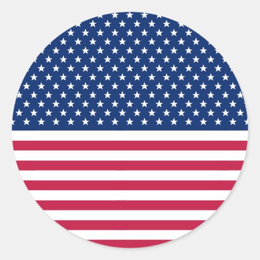 Amerikaanse vlag Patriotic Stars Stripes Big Round Ronde Sticker (Voorkant)