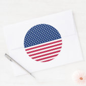 Amerikaanse vlag Patriotic Stars Stripes Big Round Ronde Sticker (Envelop)