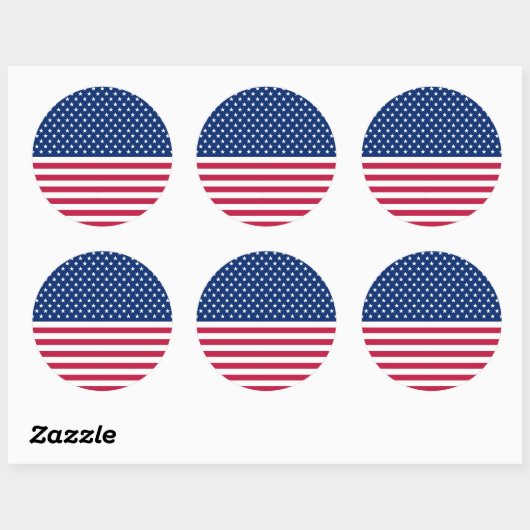 Amerikaanse vlag Patriotic Stars Stripes Big Round Ronde Sticker (Vel)