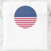 Amerikaanse vlag Patriotic Stars Stripes Big Round Ronde Sticker (Tas)