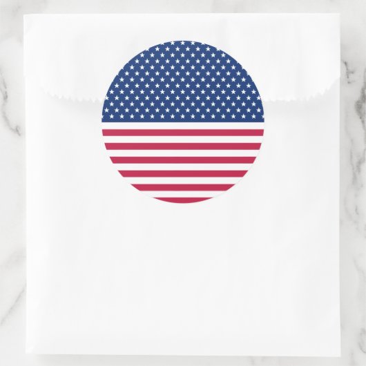 Amerikaanse vlag Patriotic Stars Stripes Big Round Ronde Sticker (Tas)