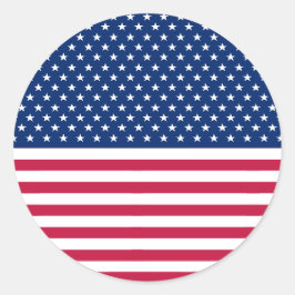 Amerikaanse vlag Patriotic Stars Stripes Big Round Ronde Sticker