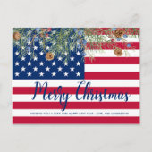 Amerikaanse vlag Patriotic USA Merry Kerstry Feestdagenkaart (Voorkant)