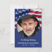 Amerikaanse vlag Patriotic Veteran Funeral Bedankkaart (Voorkant)