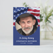 Amerikaanse vlag Patriotic Veteran Funeral Bedankkaart (Staand voorkant)