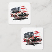 Amerikaanse vlag Patriotic Vierkante Visitekaartje (Voorkant / Achterkant)