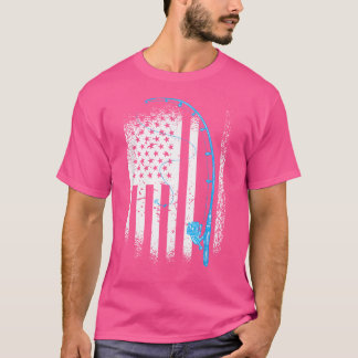 Amerikaanse vlag Patriotic Vissen Fisherman Vist T-shirt