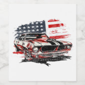 Amerikaanse vlag Patriotic Wijn Etiket (Enkel label)