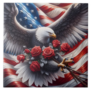 Amerikaanse Vlag Patriotische Adelaar Keramische T Tegeltje