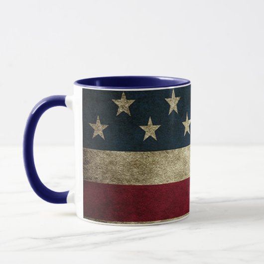 Amerikaanse Vlag Patriotische Rustieke Mok (Links)