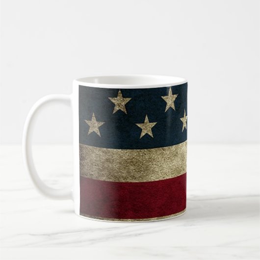 Amerikaanse Vlag Patriotische Rustieke Mok (Links)