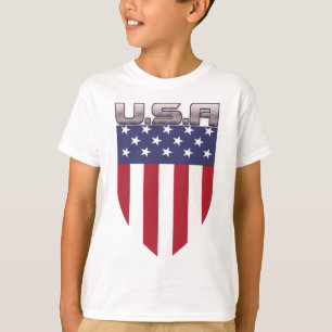Amerikaanse vlag patriottenschild t-shirt