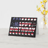 Amerikaanse vlag Patriottic Birthday Kaart (Gele Bloem)