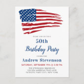 Amerikaanse vlag Patriottic Birthday Uitnodiging Briefkaart (Voorkant)