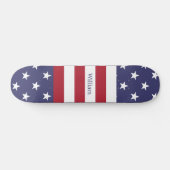 Amerikaanse vlag Patriottic Custom Name Blue Red W Persoonlijk Skateboard (Horizontaal)