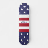 Amerikaanse vlag Patriottic Custom Name Blue Red W Persoonlijk Skateboard (Voorkant)